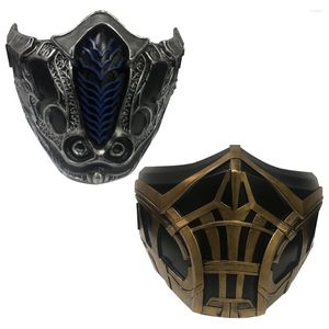 Party Supplies 2022 Movie Mortal Kombat Sub-Zero Scorpion Mask Cosplay Props Resin Masks Halloween Game Role-playing Masque