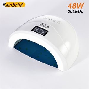 Nail Dryers 48W SUN1s UV LED Lamp Dryer For All Gels 30 LEDs Polish Sun Light Timer 103060s Automatic inductio Manicure Tools 221107