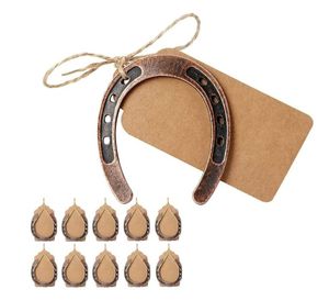 Lucky Horseshoe Pingents Party Favors Metal Decorativo R￺stico Boa sorte Decora￧￣o ocidental para festa de ch￡ de beb￪ de casamento