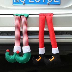 Autoaufkleber Weihnachtself Weihnachtsmann Beine Autozubehör Weihnachtsdekoration für Zuhause Weihnachtsbaum Anhänger Ornamente Geschenke Neujahr Navidad Noel Geschenk T221108