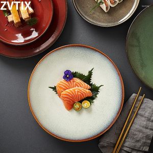 Тарелки в японском стиле западные блюда плоские домашние тарелки керамические рестораны