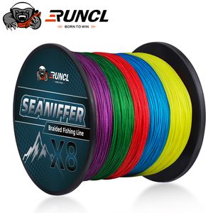 Linea treccia RUNCL 8 fili intrecciati da pesca con più colori 300M500M1000M trazione forte 8LB-200LB estensione memoria zero 221107