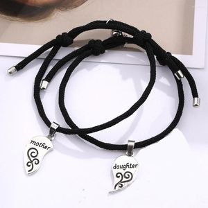 Strand Fashion 2pcs/Set siyah halat mesafe mıknatıs çift bilezik anne baba aşk kalp cazibesi ailesi mücevher anneler günü hediyeler