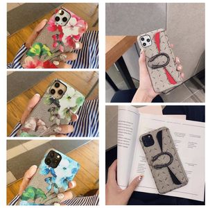 Modedesigner textilkort plånbok telefonfodral för iPhone 14 13 12 11 15 pro max x xr xs 7 8 plus fall samsung s20 s21 s22 note 10 20 ultra lyx läderväska med logotyplåda