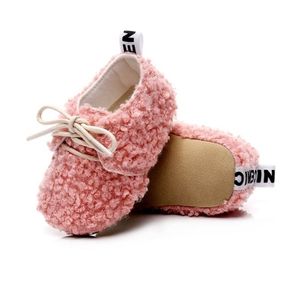 Första Walkers Winter Children Short Boots Baby Plus Velvet Soft Sole Laceup Cotton Shoes Toddler 024m 221107