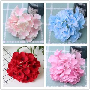 Decorative Flowers Fabric Artificial Silk Hydrangea Flower Head Fake Multi Color DIY Wedding Wall Arrangement Home El Decoration