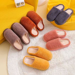 Slippers 2021 Winter Men Indoor Slippers For Home Floor Shoes Warm Plus Solid Color Autumn Women Slippers Shoes Soft Pantuflas J221102