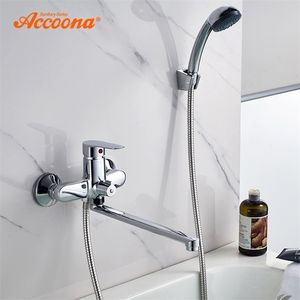 Andra kranar duschar Accs Accoona BathTub kranuppsättning Mixer Tap Enkel handtag Väggmonterad för Bath Long Spout A7165 221109