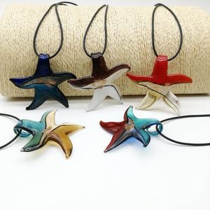 Naszyjniki wiszące 5pcs moda osobowość piaski mieszane kolor Murano Lampwork Szklany naszyjnik rozgwiazdy dla kobiet biżuteria na prezent