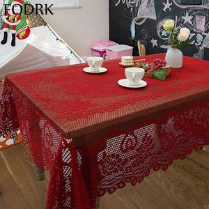 Tischdecke, rot, rechteckig, für Couchtische, Hochzeiten, Tafelaufsätze, Spitzen-Tischsets, Mäntel, Abdeckung, elegant, faltbar, für Weihnachten