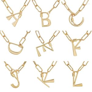 Подвесные ожерелья модные буквы подвески дизайна ручной работы золотой алфавитный колье для женщин для женщин, высказывание ювелирных изделий 2022 Оптовые