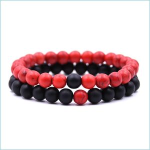 Charm Bilezikler Uzak bilezikler için sevgililer için 2pcs/set yin yang taş boncuklu en iyi arkadaş çift bilezik damla dağıtım takı dhfye