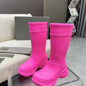 Designer Boot Boots Rain Rubber Winter Rainboots Platform Ankle Slip-On Half Pink Black Green Focalistic CROSS Outdoor Luxury Croc Women Size 35-44