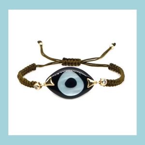 Charm Evil Eye Armband für Frauen, trendiger türkischer Schmuck, böhmische Freundschaft, Psera, geflochtene Seilarmbänder in Schwarz, Delive Dhmek