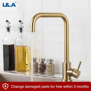 Кухонные смесители ula Zone Gold Gold Stainless Steel 360 вращение смесителя