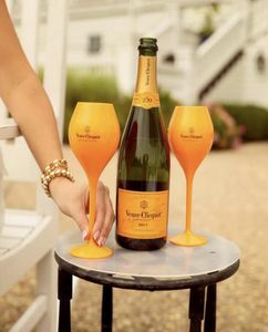 6pcs Veuve Wine Glasses Yellow Label Polycarbonate Clicquot Champagne Flutes Coupes Wisky Cups6361734