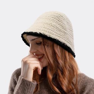 Visori giovani cappelli da donna invernale calda pescatore alla moda bacino visatore chiaro