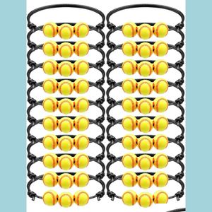 Bettelarmbänder, Bettelarmbänder, Softball-Armbänder, gelbe Perlen, verstellbares, inspirierendes Sportball-Armband für Teenager, Erwachsene, Geburt, Otg52