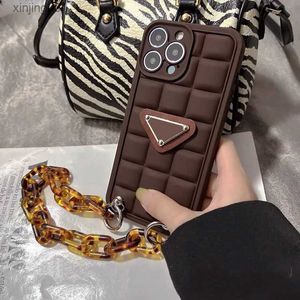 Projektanci iPhone Case Chocolate Tortoise Shell Noving Chain 14pro Max / 12 13 11 Połysy telefonu komórkowego Pełna pakiet Xsmax Mężczyźni i kobiety Xinjing03