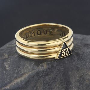 Solitaire Ring Freemason Masonic Scottish Rite 33 درجة النطاق الاسترليني Silver 221109