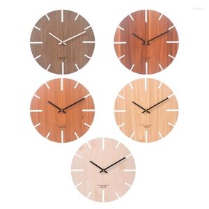 Orologi da parete Orologio rotondo in legno Ago appuntito Senza ticchettio Muto M6CE