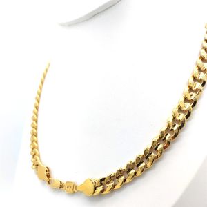 Herren Miami Cuban Link Chain Halskette 18k Gold Finish 10mm gestempelt Männer Big 24 Zoll Long Hip Hop317y