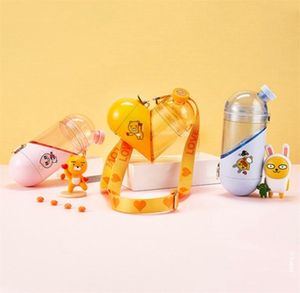Nonoo aşk karikatür kalp şekilli fincan fitness spor yaratıcı buzlu su şişesi depolama açık kupa seyahat çay hediyesi 211122022191