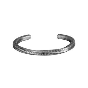 Pulseira Masculina Twist Vintage Prata Punk Gótico Pulseira Manguito Aberta Joias Masculinas Pulseira Masculina