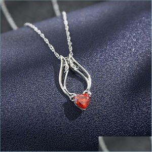 Pendant Necklaces Ins Heart Angel Wings Pendant Choker Necklaces Trendy Korean Fashion Chic Party Jewelry Drop Delivery Pendants Dhsxh