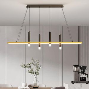 Candeliers 2022 Retângulo Linglier Spotlight Highlight Black Gold Dimmable for Dining Living Room Central Table Cozinha Lustra Lustra