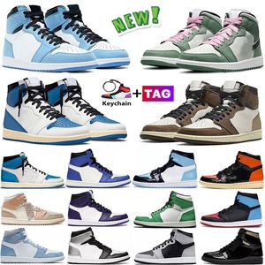 2023 Top High Shoes New Jumpman 1 1s Basketball Shoes Men Women Black White Heritage Bred Patent University Blue Hype Ro