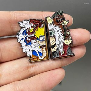 Brosches Fairy Mode Narut0 Jiraiya Emamel Pin Set Storm Ninja Anime Master and Apprentice Commemorative Badge Jewelry