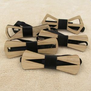 Bow Ties Handmade Wood Bowtie Butterfly Gravata For Men Wedding Geometric Accessory