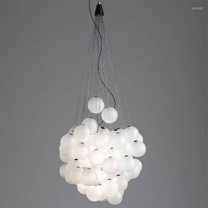 Kronleuchter Moderne Desiger Blase Ball Kunst Dekor Glas Nordic Leuchte Esszimmer Wohnzimmer Suspension Loft LED Anhänger Lampe