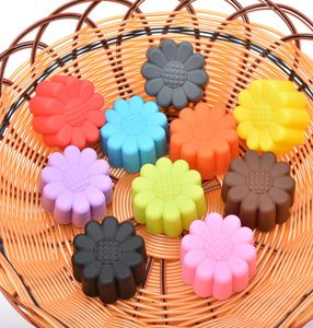 Kakverktyg Hela st Sunflower Shaped Cupcake Candy Harts Molds Silicone DIY Soap Moldsilicone Mouldfondant Decorating4295522