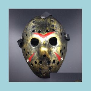 Party Masks Stock Halloween Costume Scary Horror Jason Mask Fl Face Masquerade Masks Cosplay Skl Festival Party Drop Delivery Home G DHWJ2