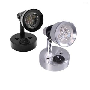 Lampada da parete DC 12V 24V Interni RV Camper Rimorchio Illuminazione Cantiere per barche 3W LED Luce da lettura sul comodino per camion Camper Yacht Cabina