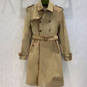 2024 Coats Women's Double Trench G Outwear Overcoat Autumn Designer Windbreaker Body Letter Printing Jacket Loose Belt Female Trenchs Coat s