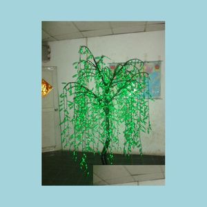 Trädgårdsdekorationer LED WILLOW TREE LIGHT JUL 1 008 st Bbs 8m Höjd 110/220VAC grön regntät utomhusanvändning Drop Delivery Home Dhchi
