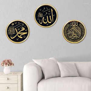 Adesivos de parede decalque DIY Eid Mubarak Cultura Murais de arte muçulmana Ramadã Round Room Room Decoração em casa