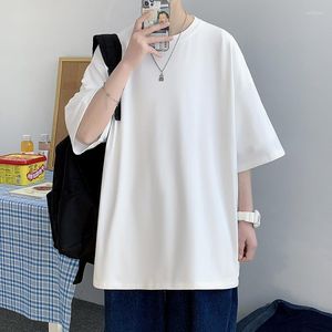 Herrdräkter 1708 manliga överdimensionerade tee -skjortor roliga vit casual t -shirt för man