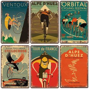 Vintage cykel affisch metallm￥lning plack retro cykel cyklocross metallplatta tennskylt garage hus v￤ggdekor man grotta 20cmx30 cm woo
