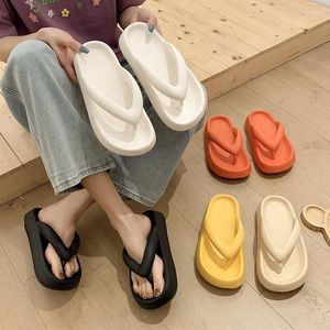 Hausschuhe Sommer Strand Dicke Plattform EVA Flip-Flops Frauen Männer Casual Outdoor Anti-rutsch Sandalen Sohlen Paar Tanga