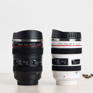 Paslanmaz Çelik Su Şişeleri Kamera EF24-105mm Kahve Lens Kupa Beyaz Siyah Kahve Kupaları Yaratıcı Hediye Kahveleri 14 5ms D3
