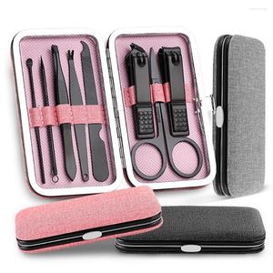 Nagelkonstsatser 8st/set Clippers Set Set rostfritt stål Pedicure Scissor pincett Multifunktion Manicure Kit Tools