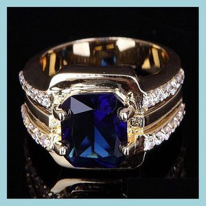 Solitaire Ring Pretty Gemstone Square for Women Birthday Stone Weldings Rings Drop Delivery Jewelry Ring Dhngi