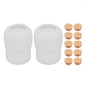 Baking Tools Resin Silicone Jar Mold With Cork Lids Storage Molds For DIY Epoxy Casting Craft Bottle