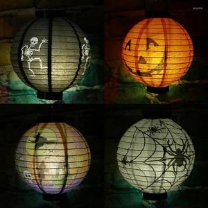 Christmas Decorations Halloween Decoration LED Paper Pumpkin Hanging Lantern Light Lamp For Home Horror Supplies Garden Party