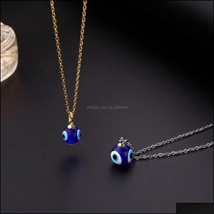 Anhänger Halsketten Anhänger Schmuck Blau Evil Eye Charms Halskette Für Frauen Edelstahl Gold Türkische Augen Geschenk B Otwfm