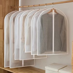 Top Clothes Hanging Dust Cover Garment Dress Cover Suit Coat Storage Bag Wardrobe Hanging Clothing Organizer 3Pcs set